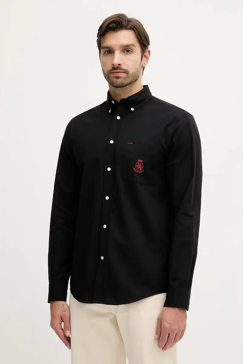 camicia in cotone uomo colore nero MW0MW40890