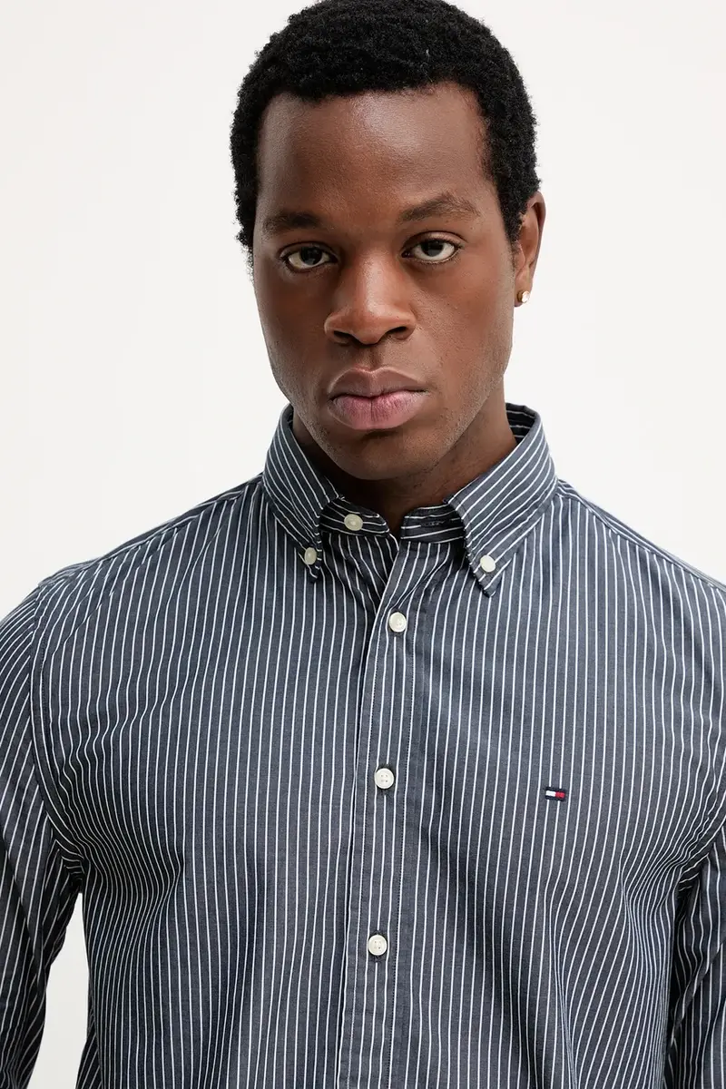 camicia in cotone uomo colore nero MW0MW41399 Grigio miniatura 4