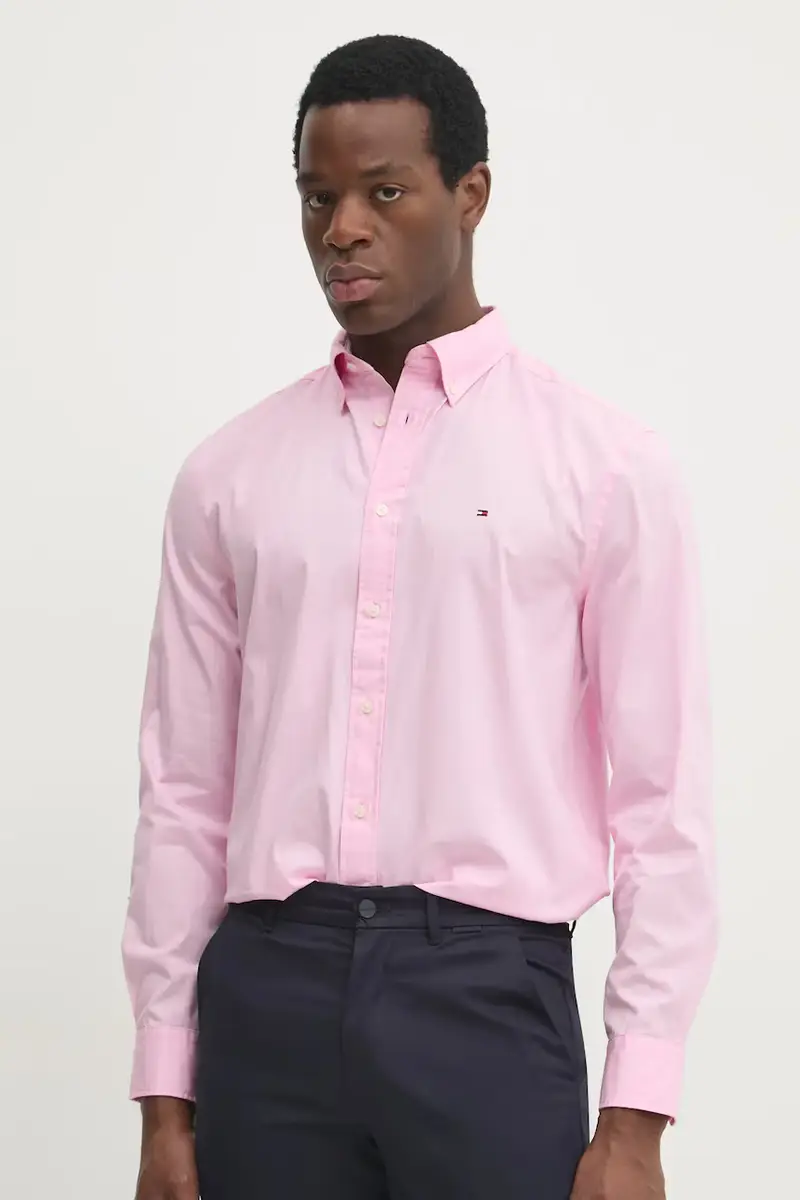 camicia in cotone uomo colore rosa MW0MW37550