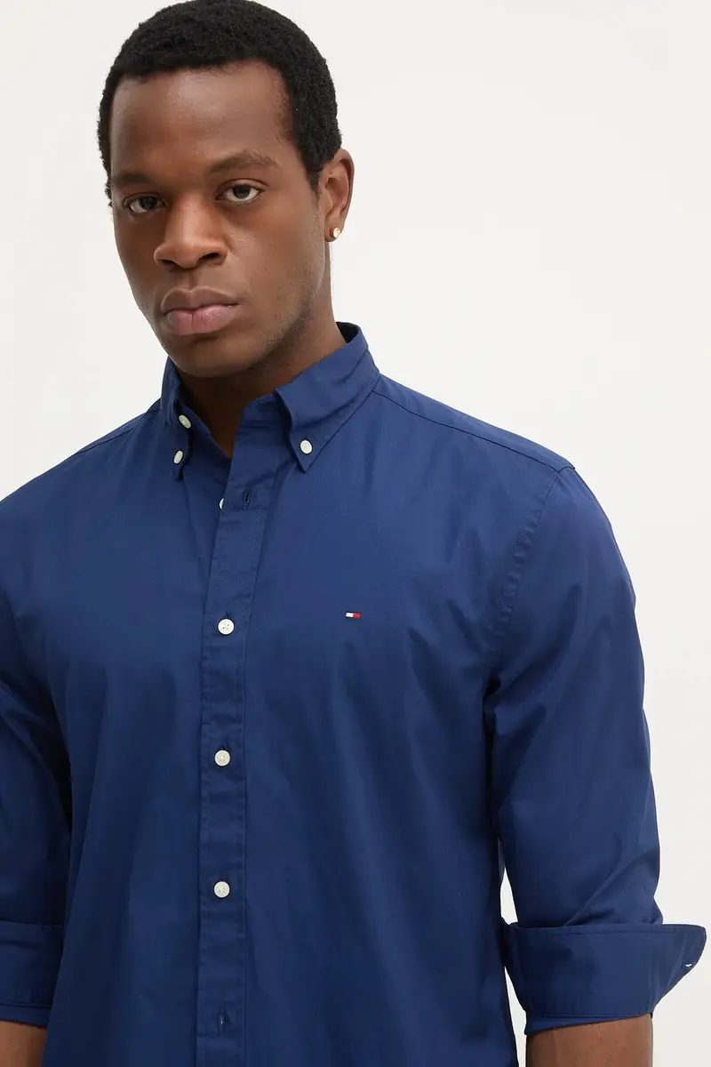 camicia in cotone uomo colore rosa MW0MW37550 Blu navy miniatura 4