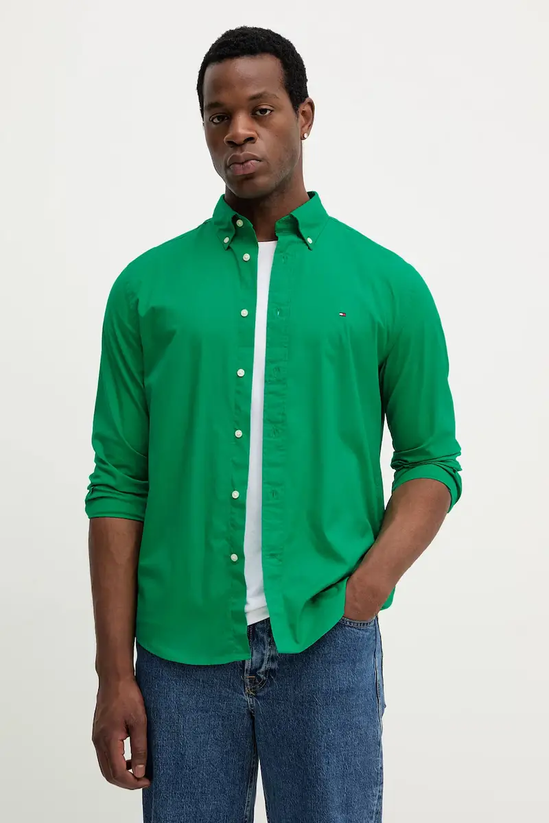 camicia in cotone uomo colore rosa MW0MW37550 Verde