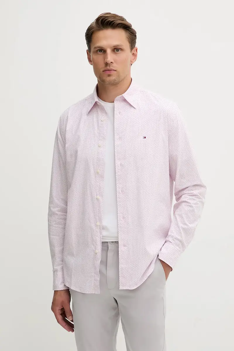 camicia in cotone uomo colore rosa MW0MW39438