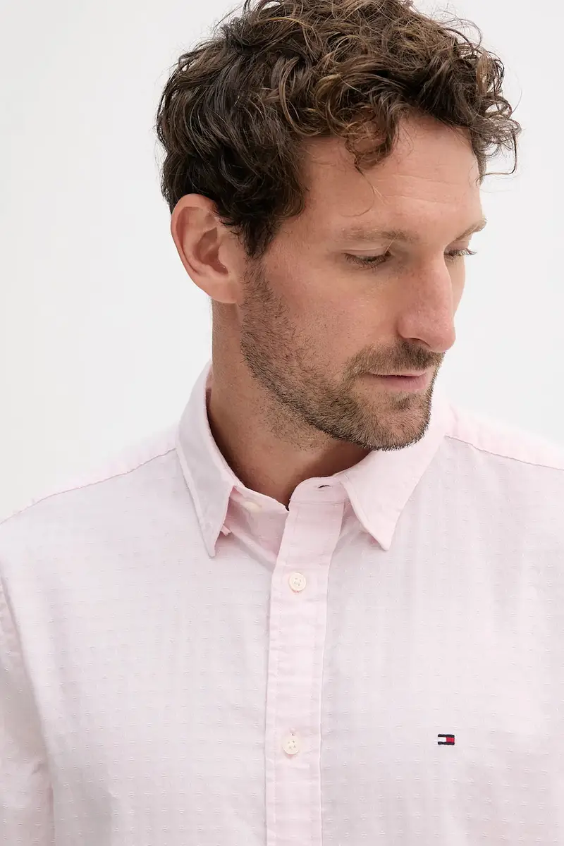 camicia in cotone uomo colore rosa MW0MW39446 miniatura 4