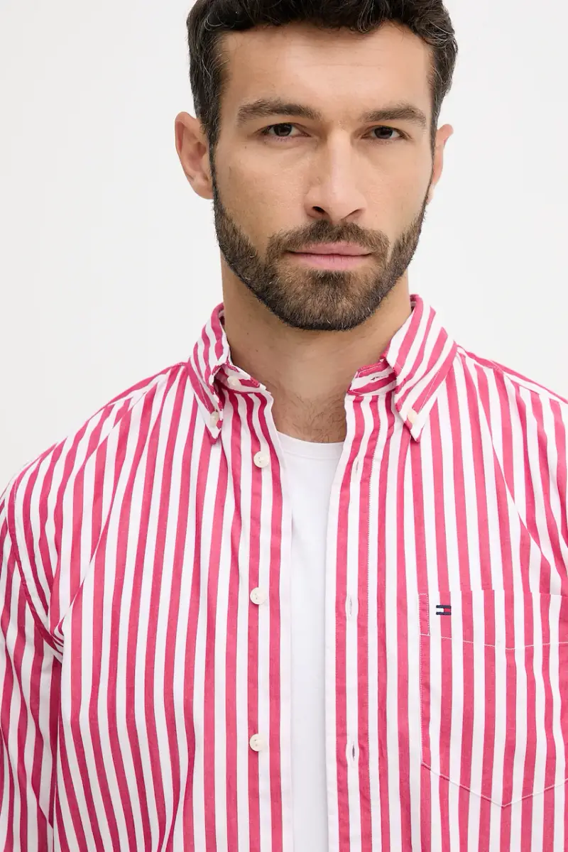 camicia in cotone uomo colore rosa MW0MW39451 miniatura 4