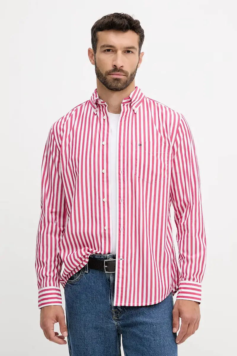 camicia in cotone uomo colore rosa MW0MW39451