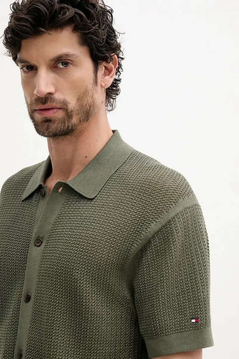 camicia in cotone uomo colore verde MW0MW39530 miniatura 4