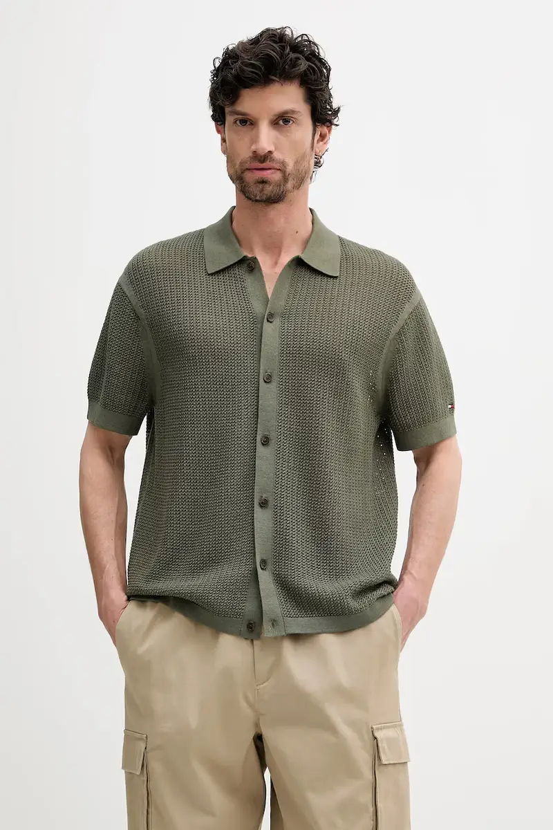camicia in cotone uomo colore verde MW0MW39530