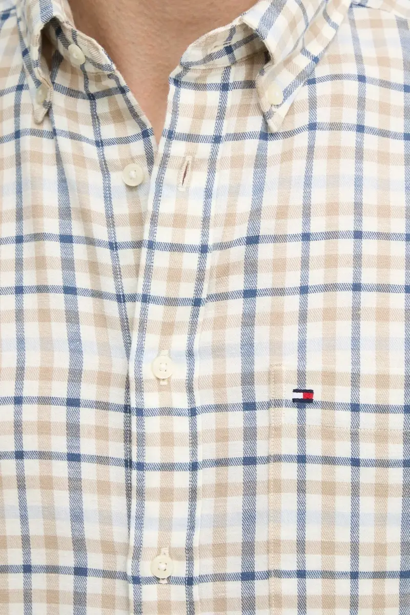 camicia in lino misto colore beige MW0MW37573 miniatura 5