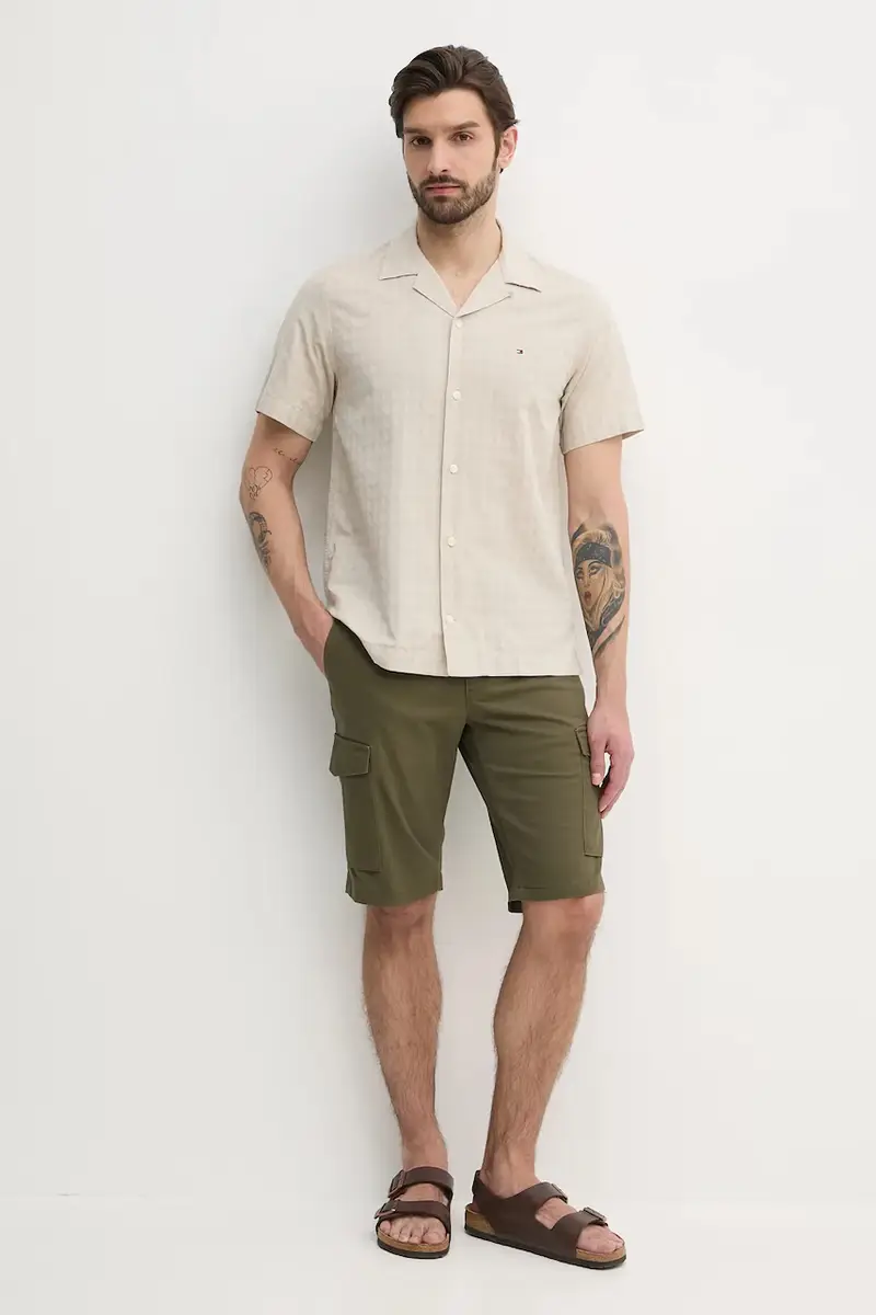 camicia in lino misto uomo colore beige MW0MW38564 miniatura 2