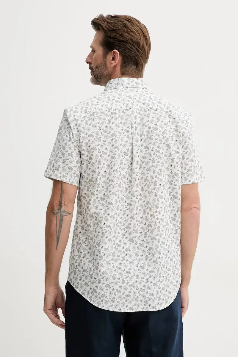 camicia in lino misto uomo colore bianco MW0MW38566 Beige miniatura 3