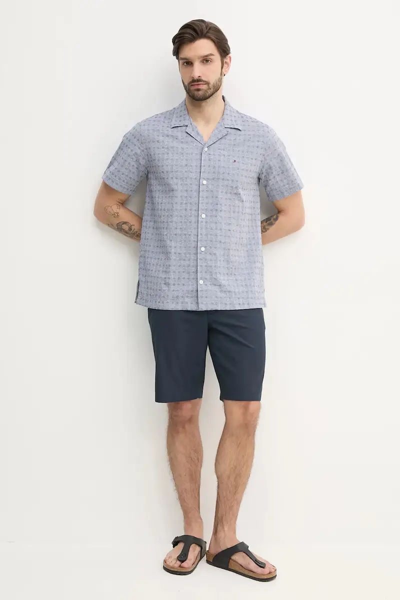 camicia in lino misto uomo colore blu MW0MW38564 miniatura 2