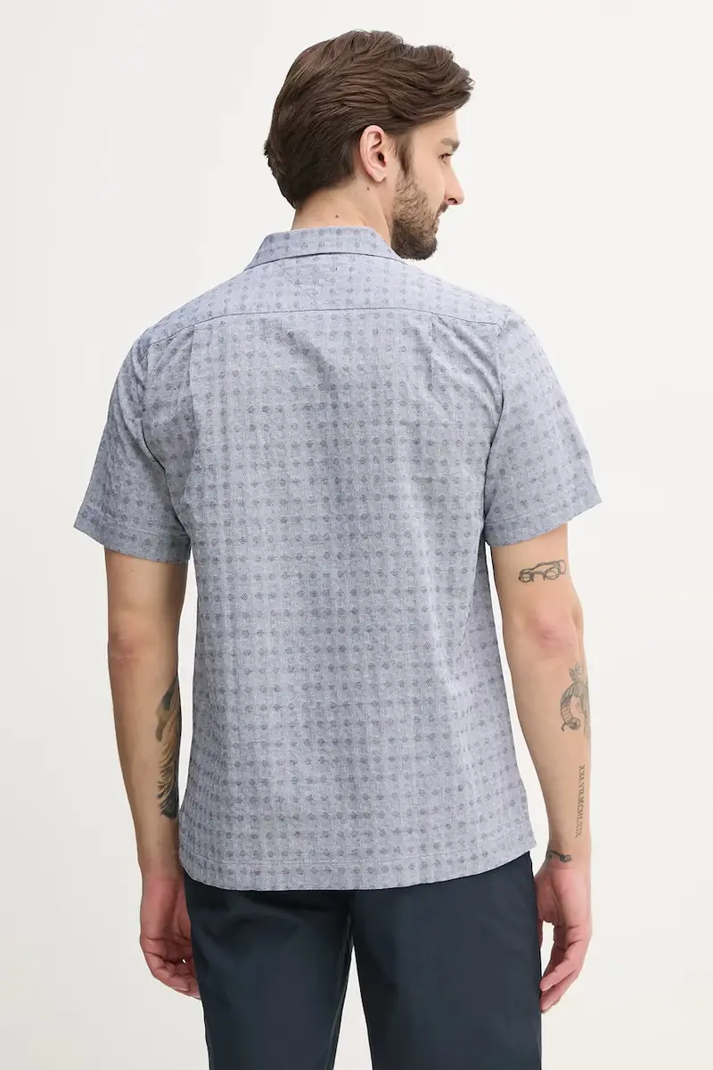 camicia in lino misto uomo colore blu MW0MW38564 miniatura 3