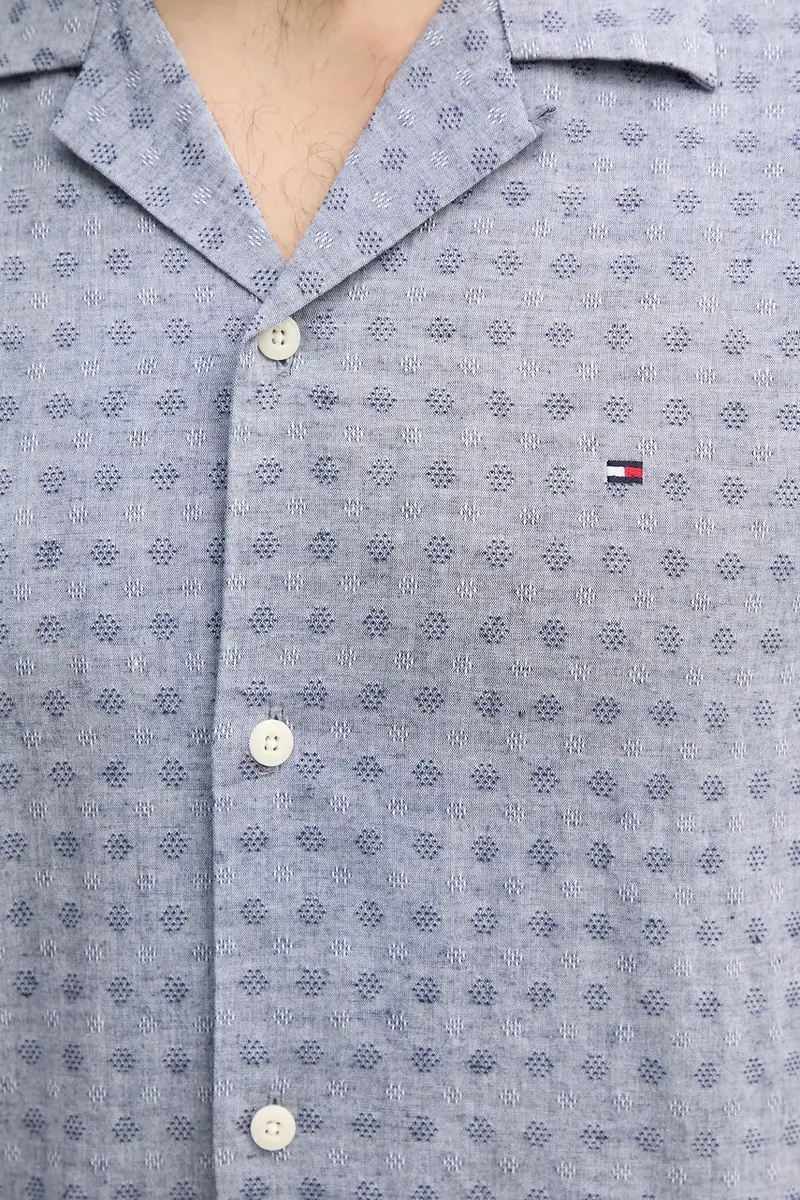 camicia in lino misto uomo colore blu MW0MW38564 miniatura 5