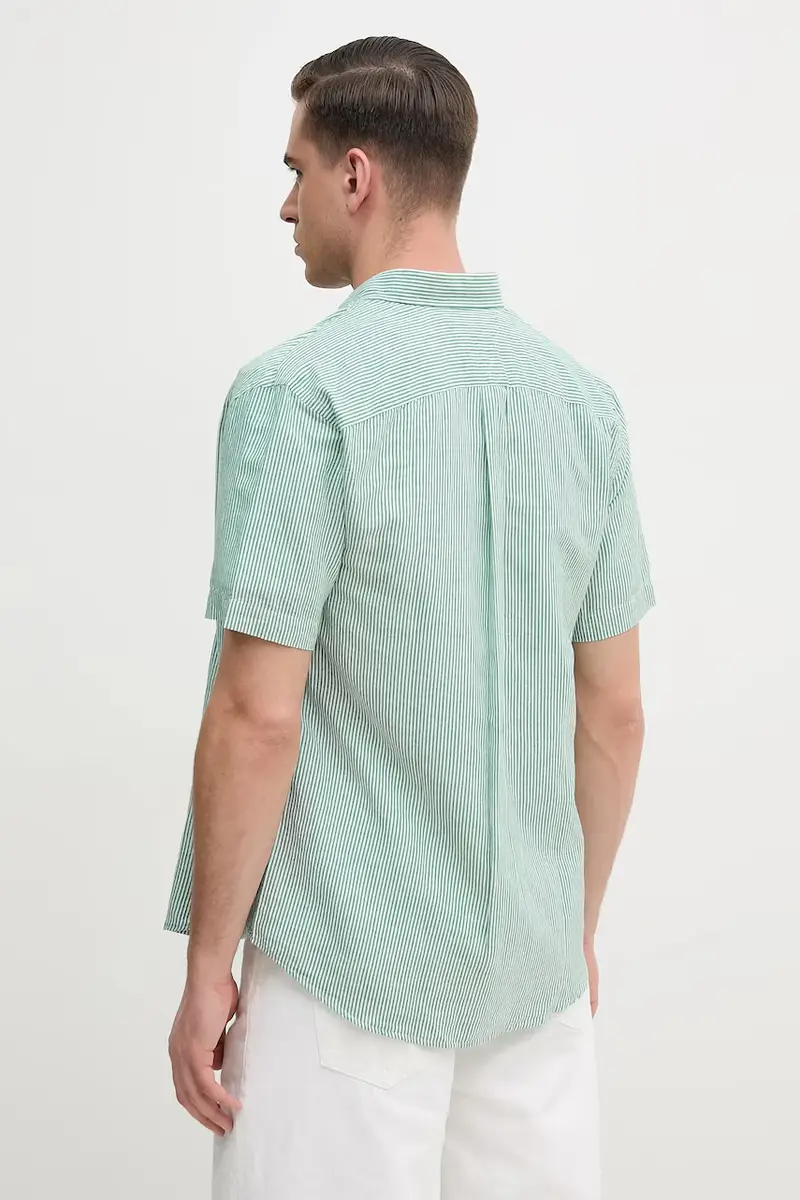 camicia in lino misto uomo colore verde MW0MW39155 miniatura 3