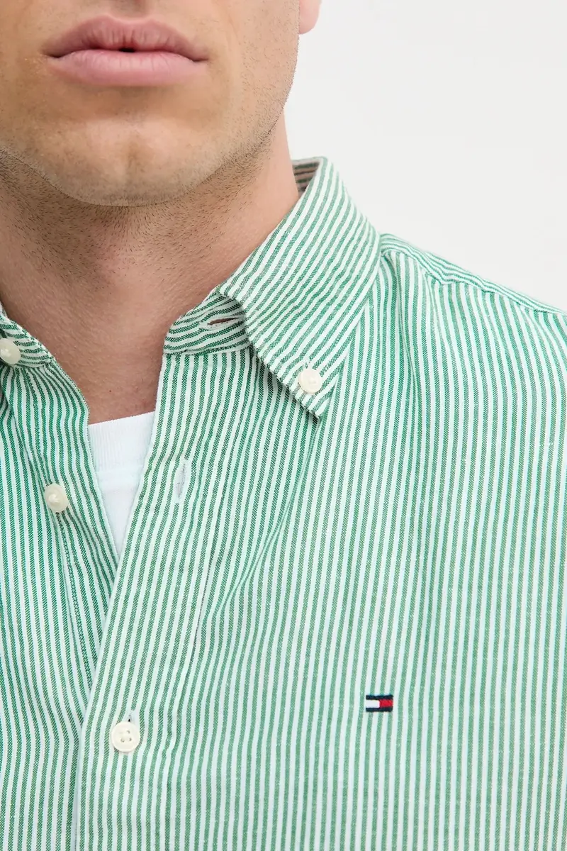camicia in lino misto uomo colore verde MW0MW39155 miniatura 5