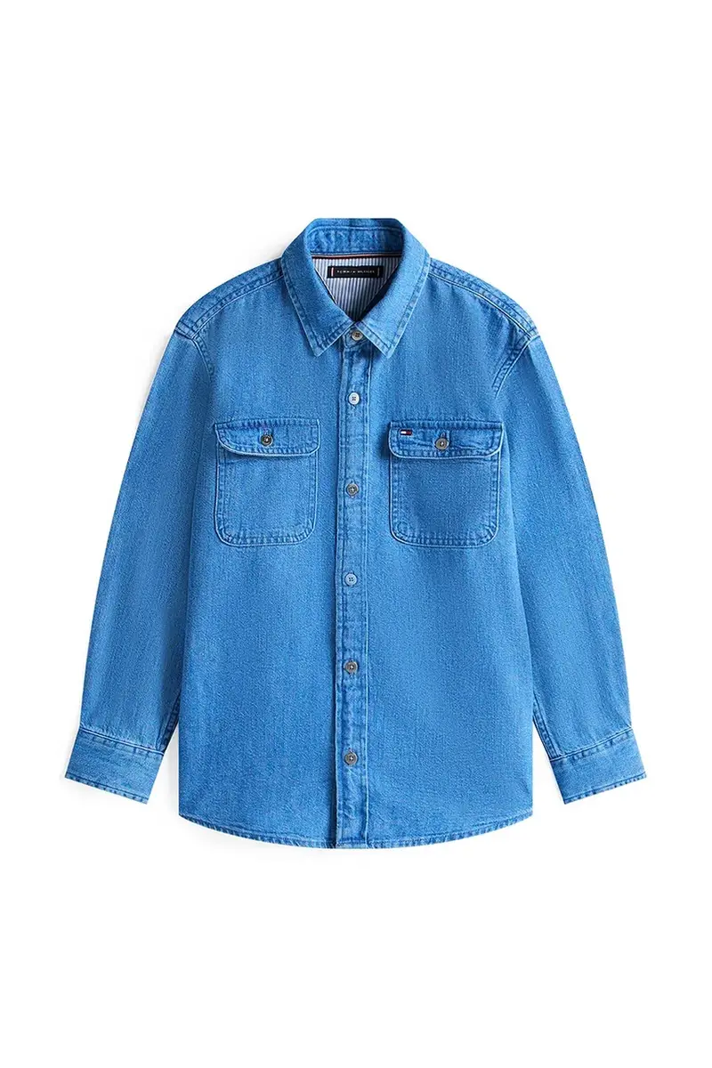 camicia jeans bambino/a colore blu KB0KB09688 miniatura 2