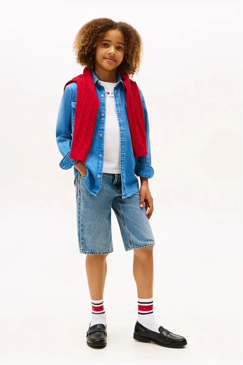 camicia jeans bambino/a colore blu KB0KB09688 miniatura 3