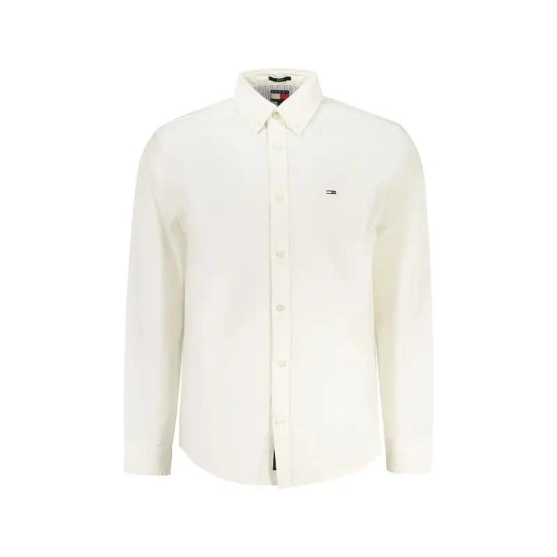 Camicia Maniche Lunghe Uomo Bianca Ricamo Bianco