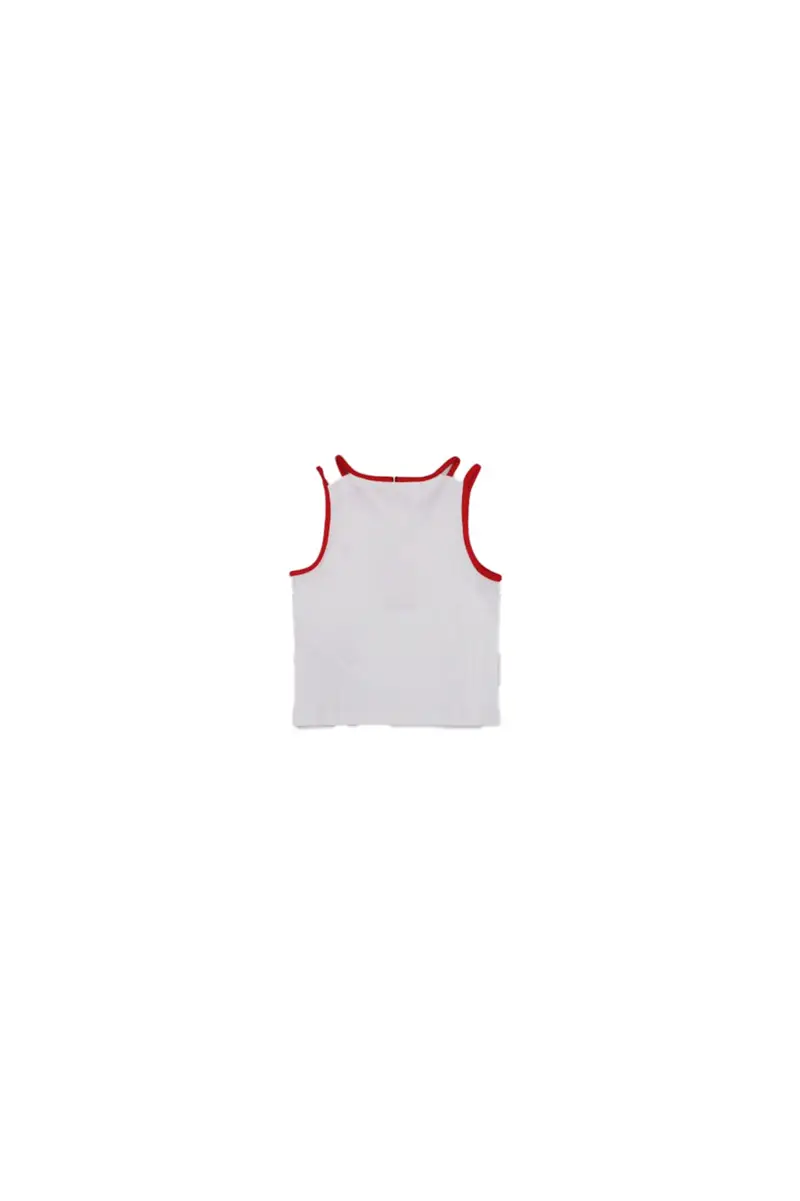 Canotta Bambino TOMMY HILFIGER White red Contrat binding tanktop miniatura 2