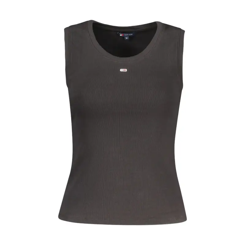 Canotta Donna Nera Ricamo Nero