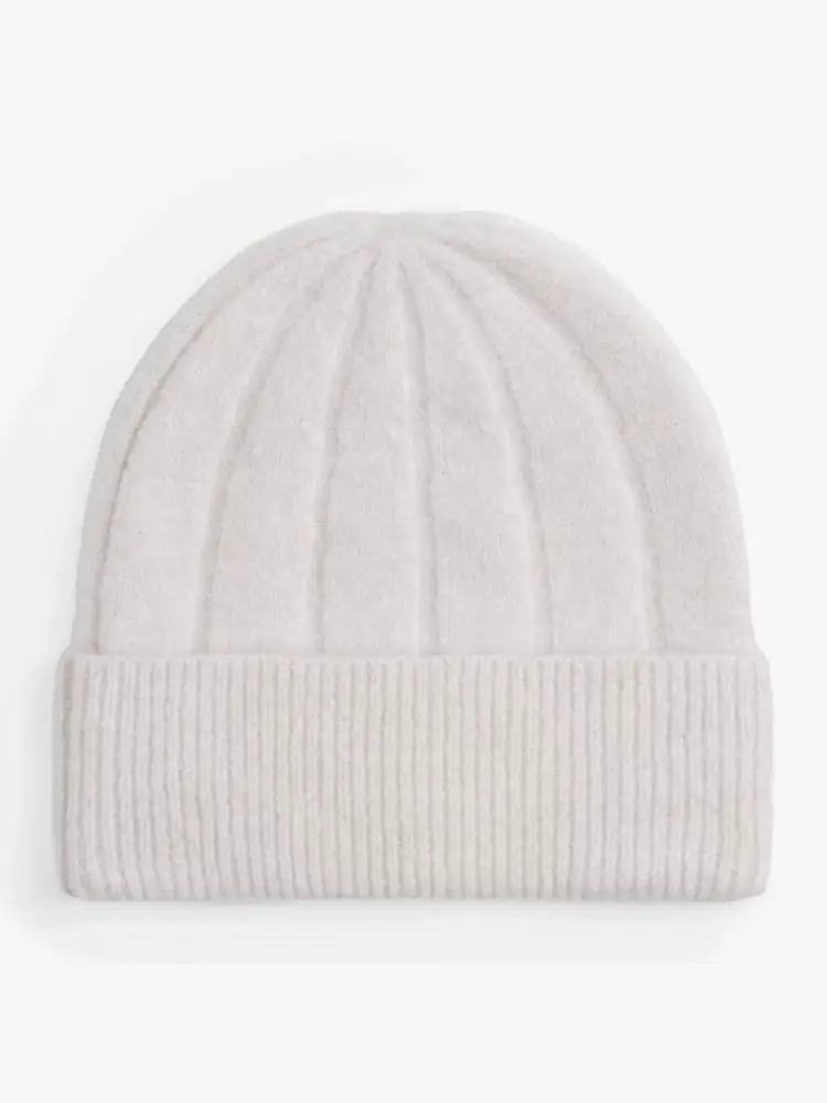 cappello bianco donna in lana mini logo sul fondo miniatura 2