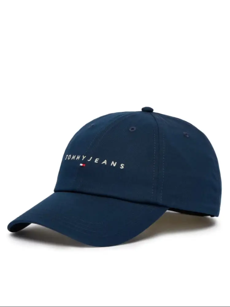 cappello da baseball blu con logo ricamato
