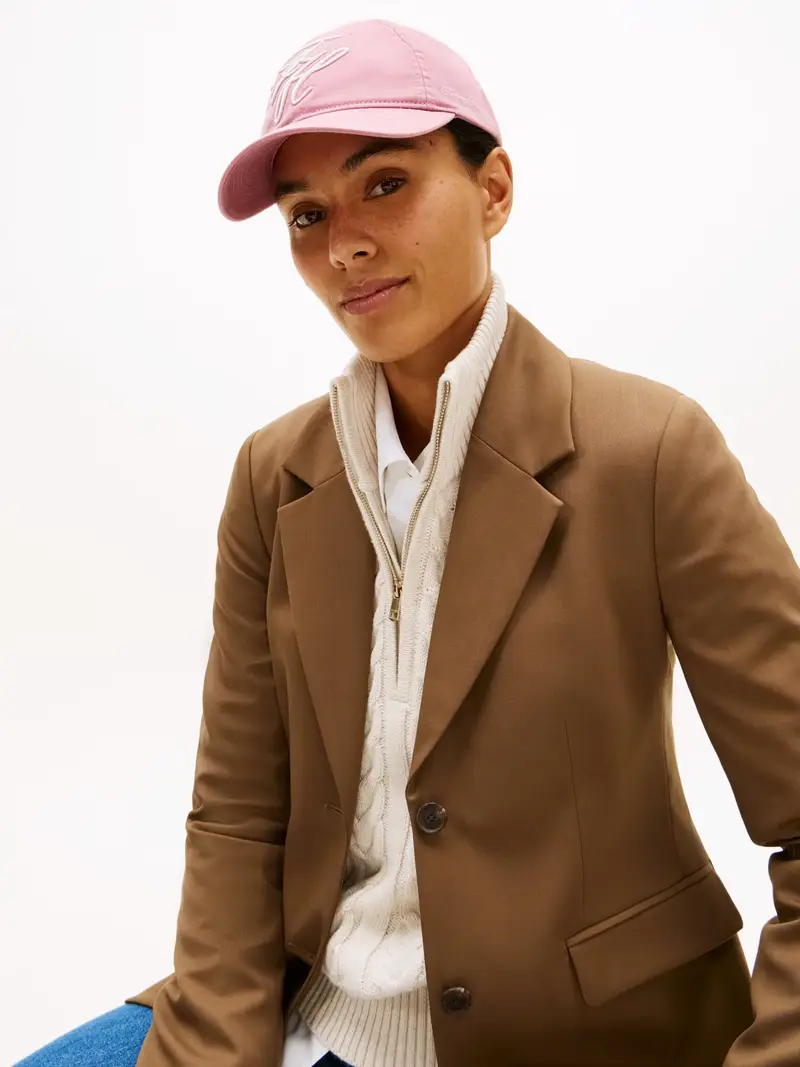 Cappello da baseball malva / bianco naturale miniatura 3