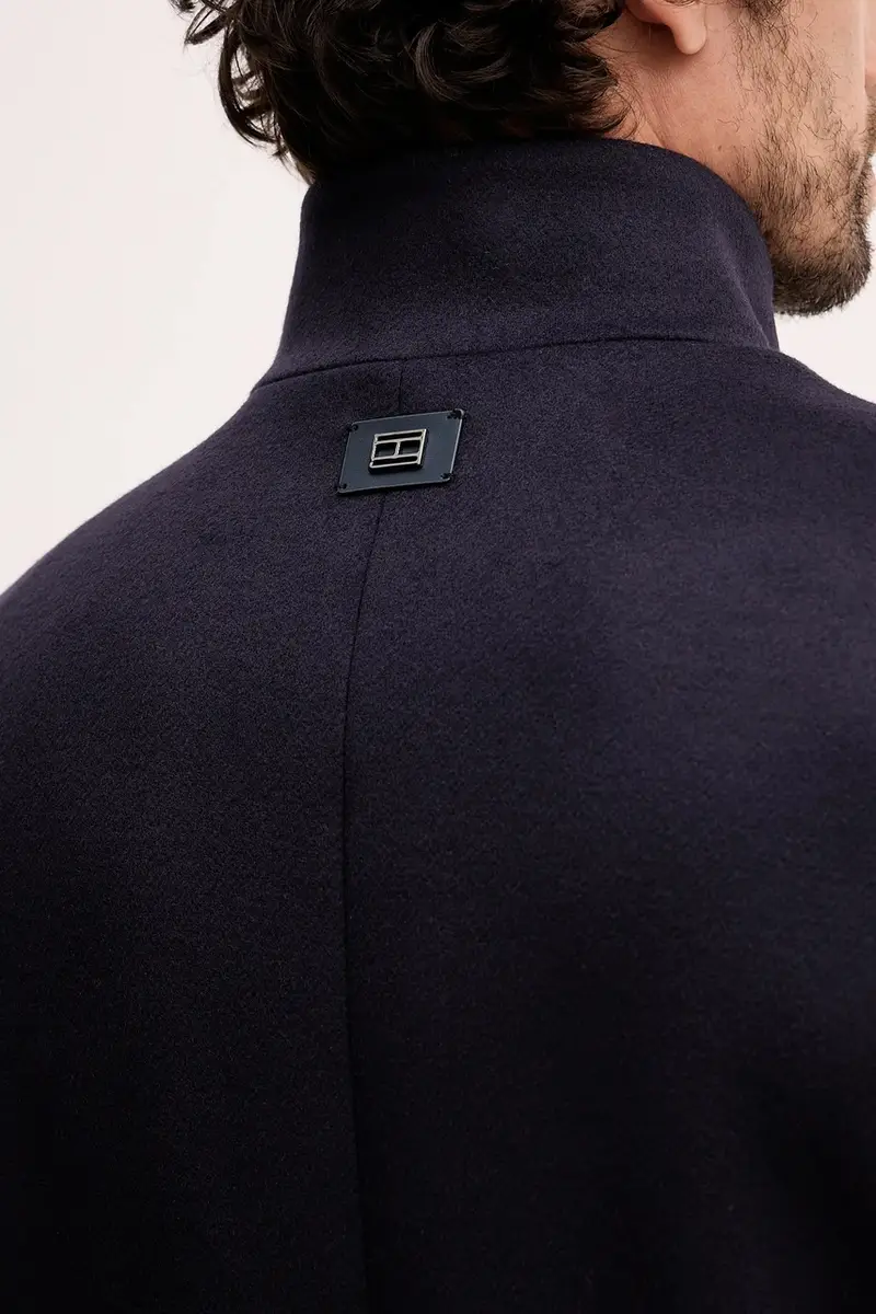 cappotto con lana Blu navy miniatura 5