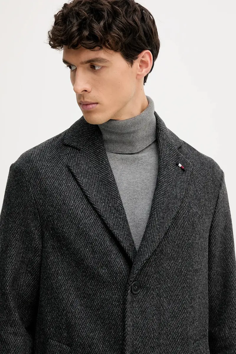 cappotto con lana colore grigio FSTHL4027.FSTH604 miniatura 4