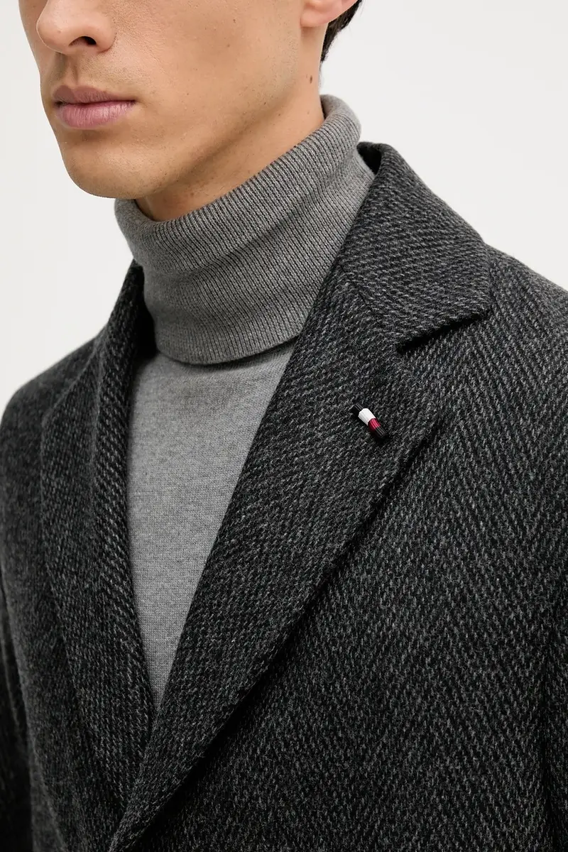 cappotto con lana colore grigio FSTHL4027.FSTH604 miniatura 5