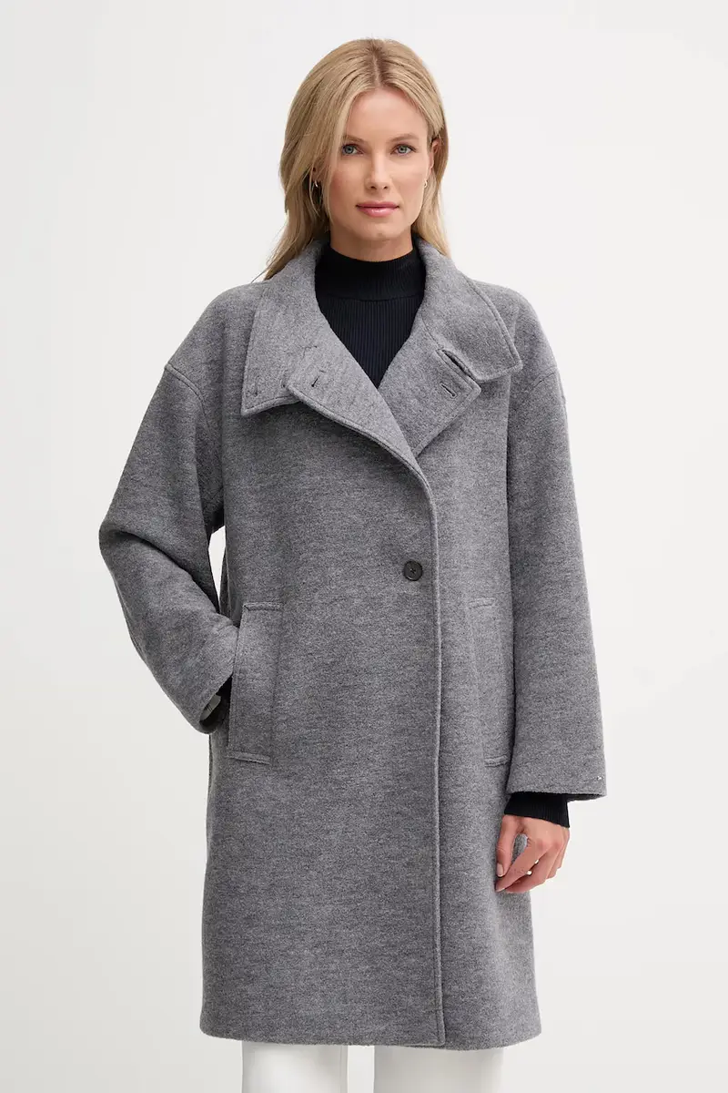 cappotto con lana colore grigio WW0WW47372