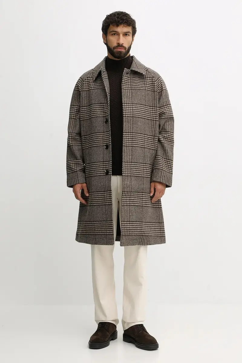 cappotto con lana colore marrone MW0MW40633 miniatura 2