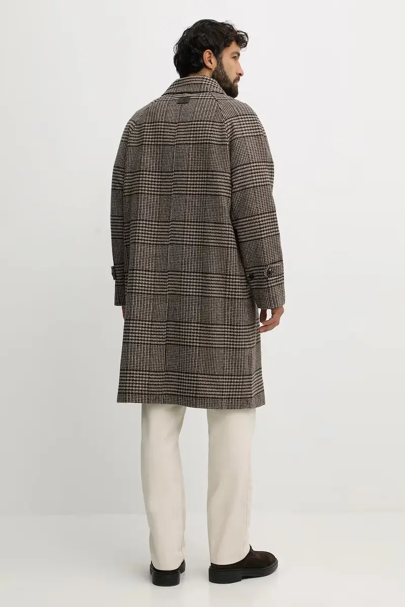 cappotto con lana colore marrone MW0MW40633 miniatura 3