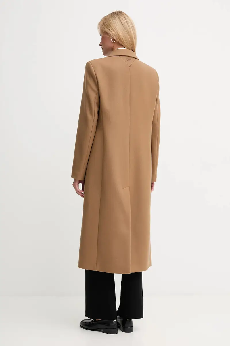 cappotto con lana colore marrone WW0WW47445 miniatura 3