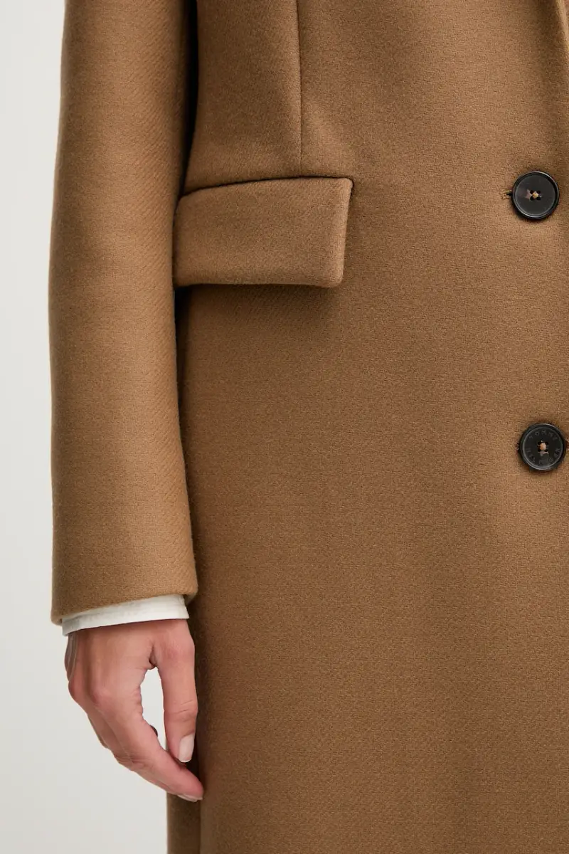 cappotto con lana colore marrone WW0WW47445 miniatura 5