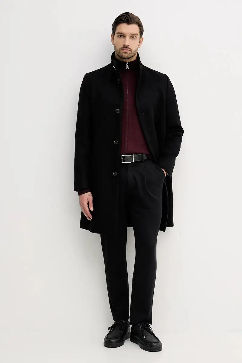 cappotto con lana colore nero MW0MW40767 miniatura 2