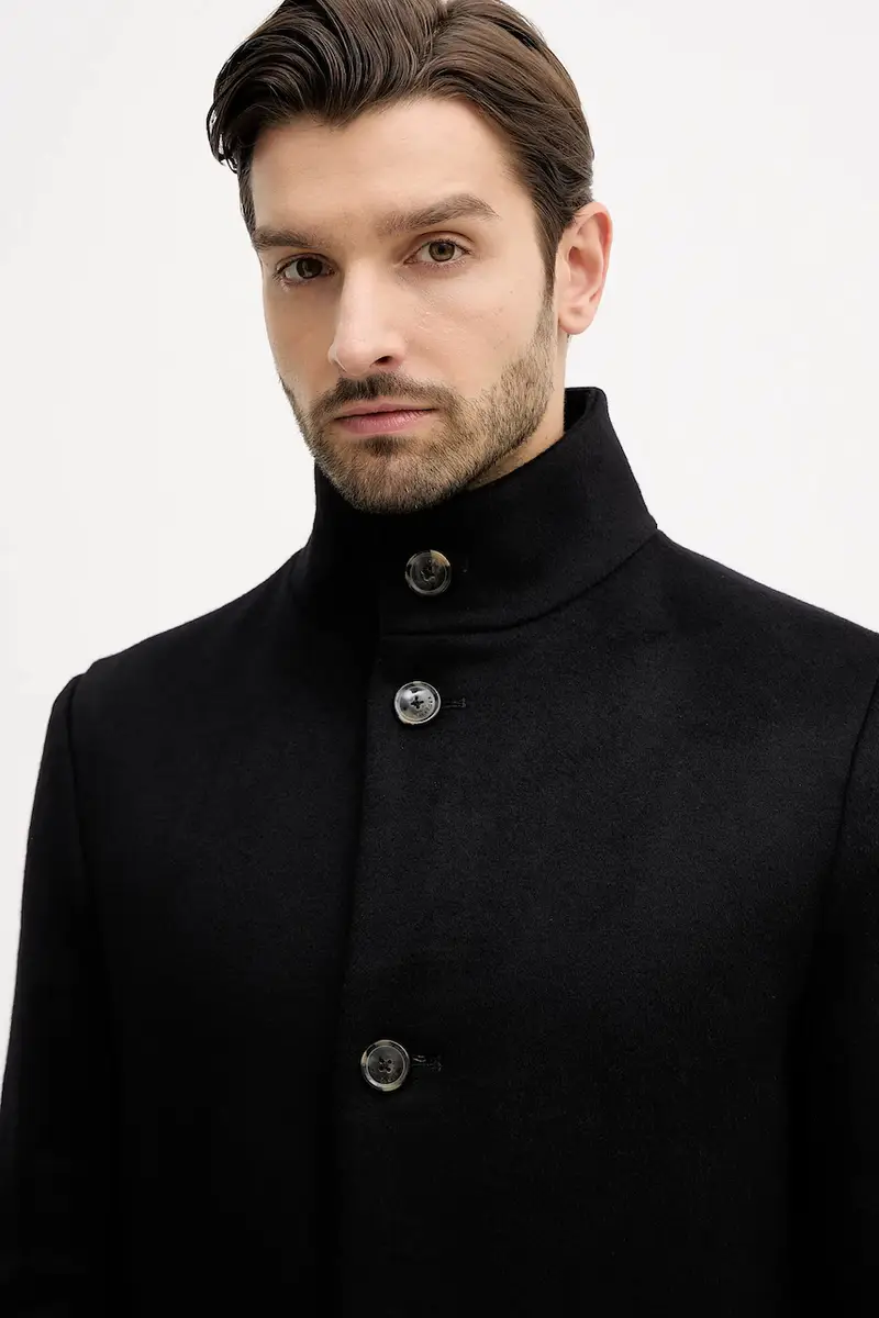 cappotto con lana colore nero MW0MW40767 miniatura 4