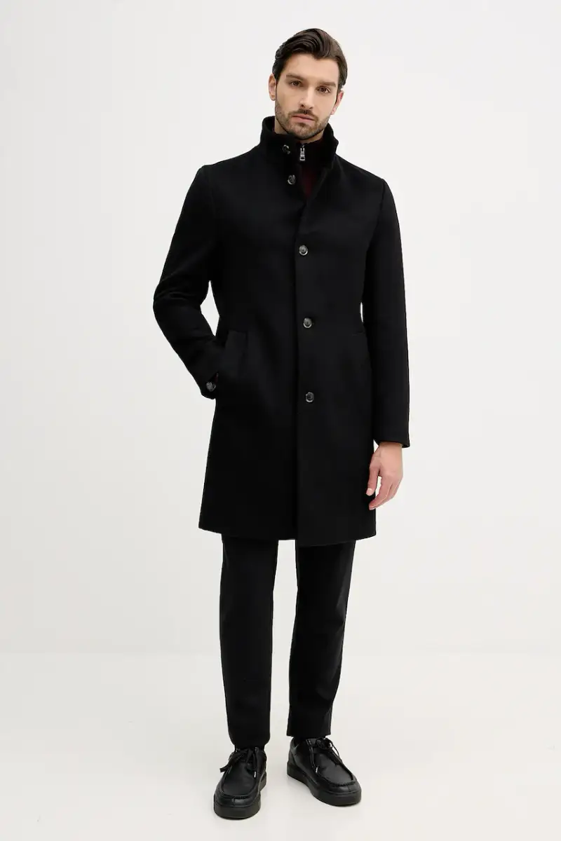 cappotto con lana colore nero MW0MW40767