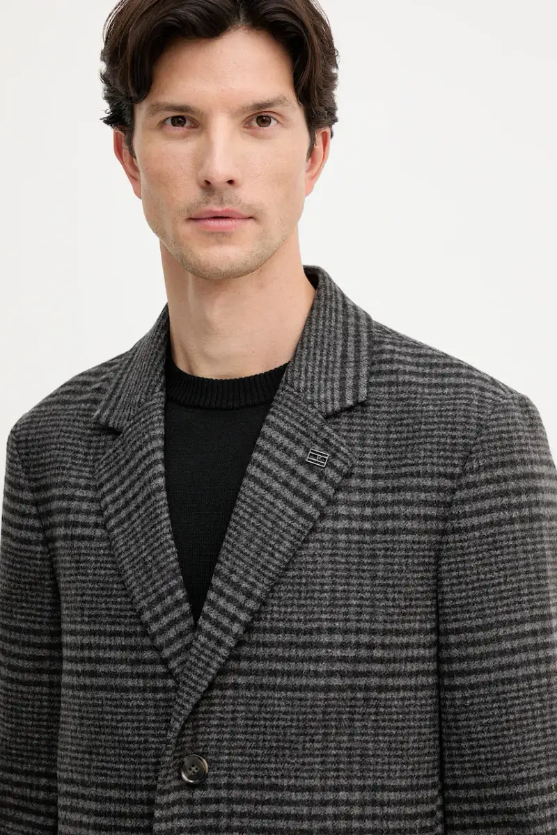 cappotto con lana colore nero MW0MW40769 miniatura 5