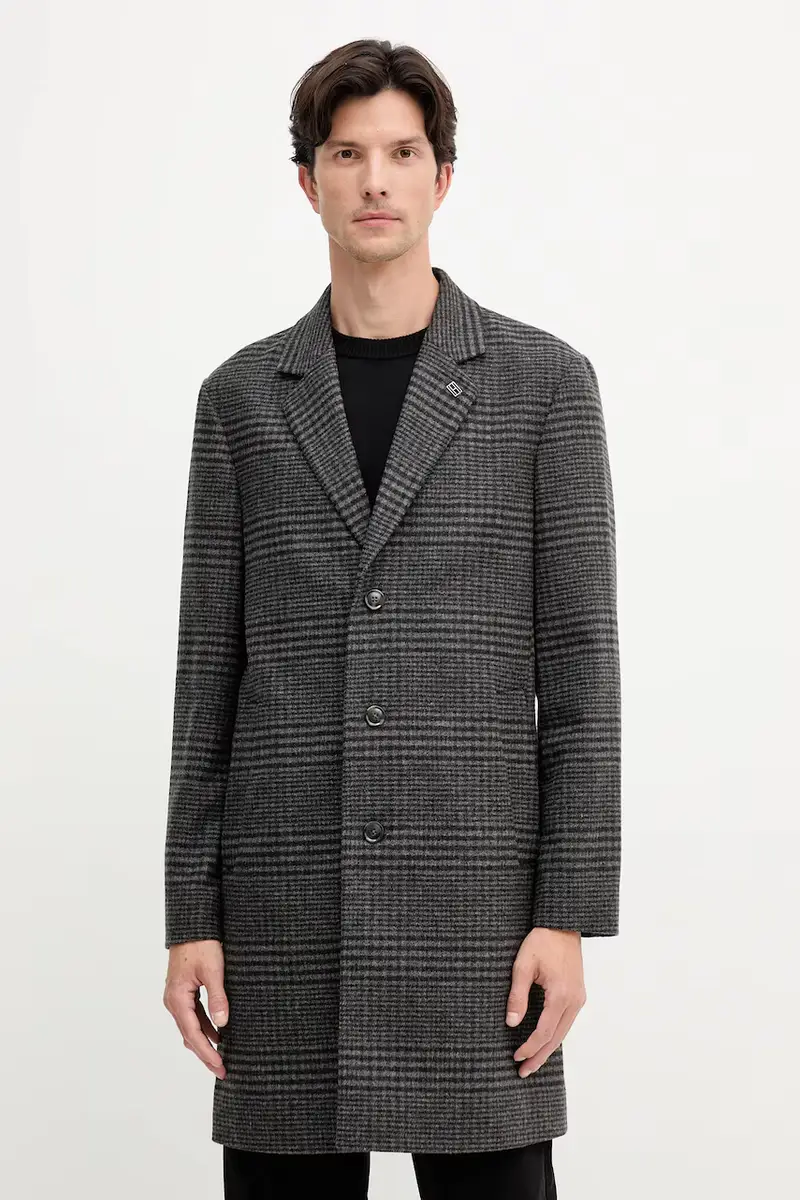 cappotto con lana colore nero MW0MW40769