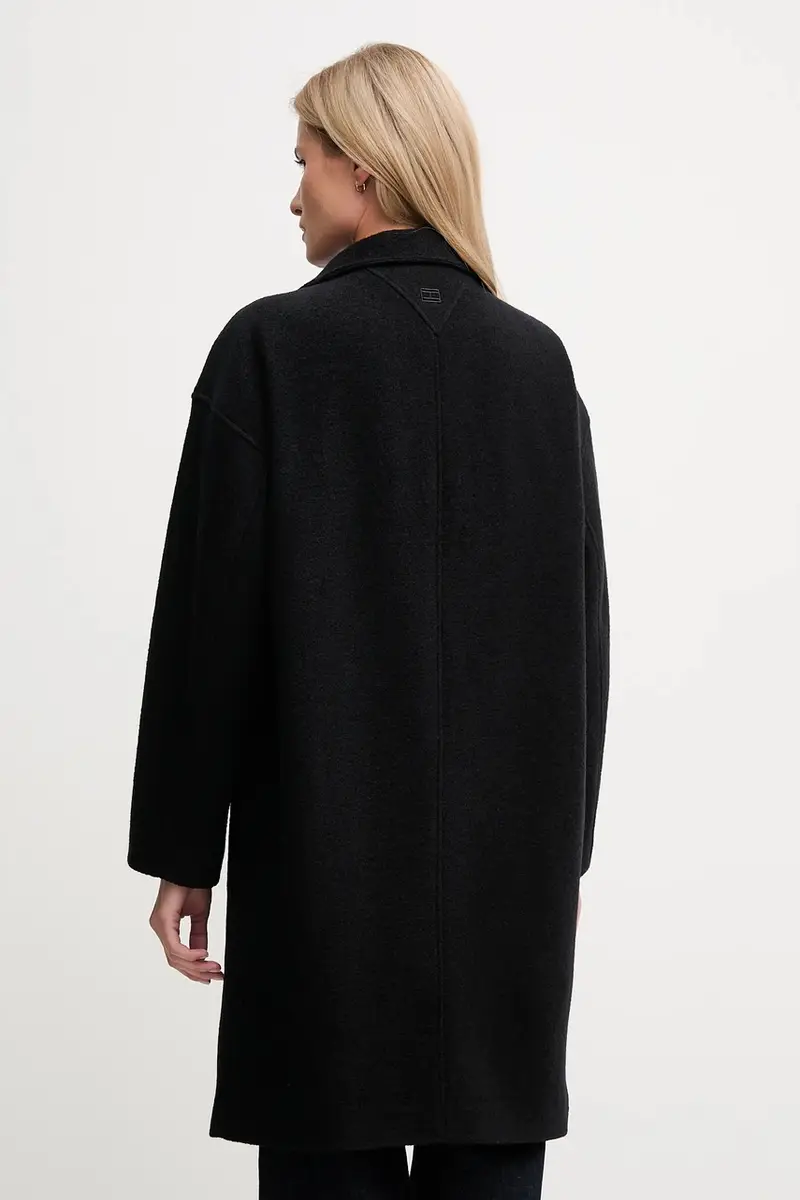 cappotto con lana colore nero WW0WW47372 miniatura 3