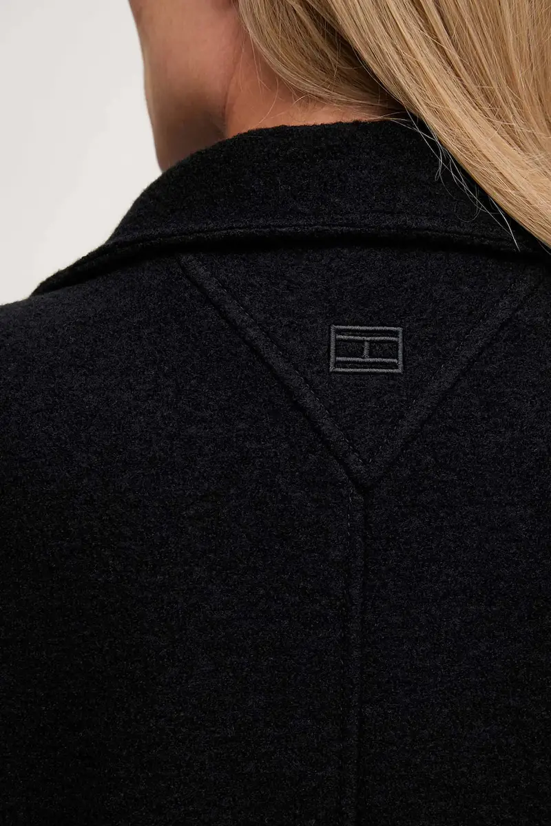 cappotto con lana colore nero WW0WW47372 miniatura 5