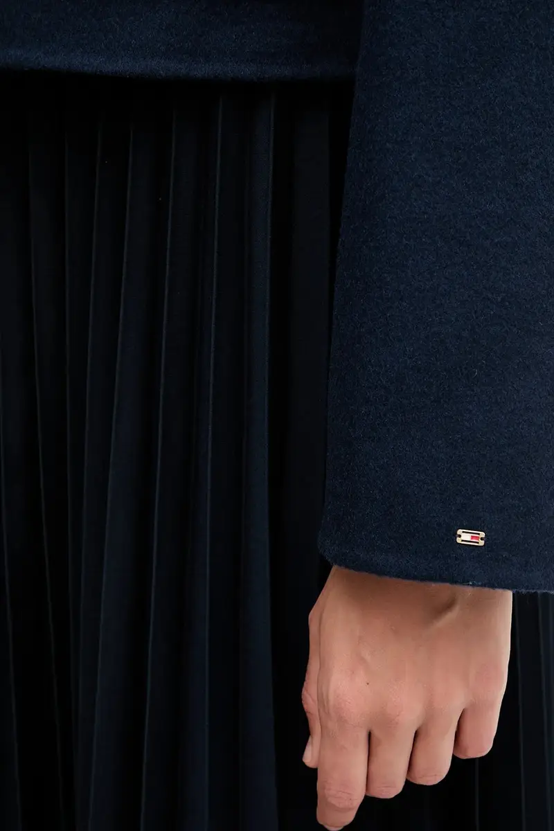 cappotto in lana colore blu navy WW0WW47446 miniatura 5