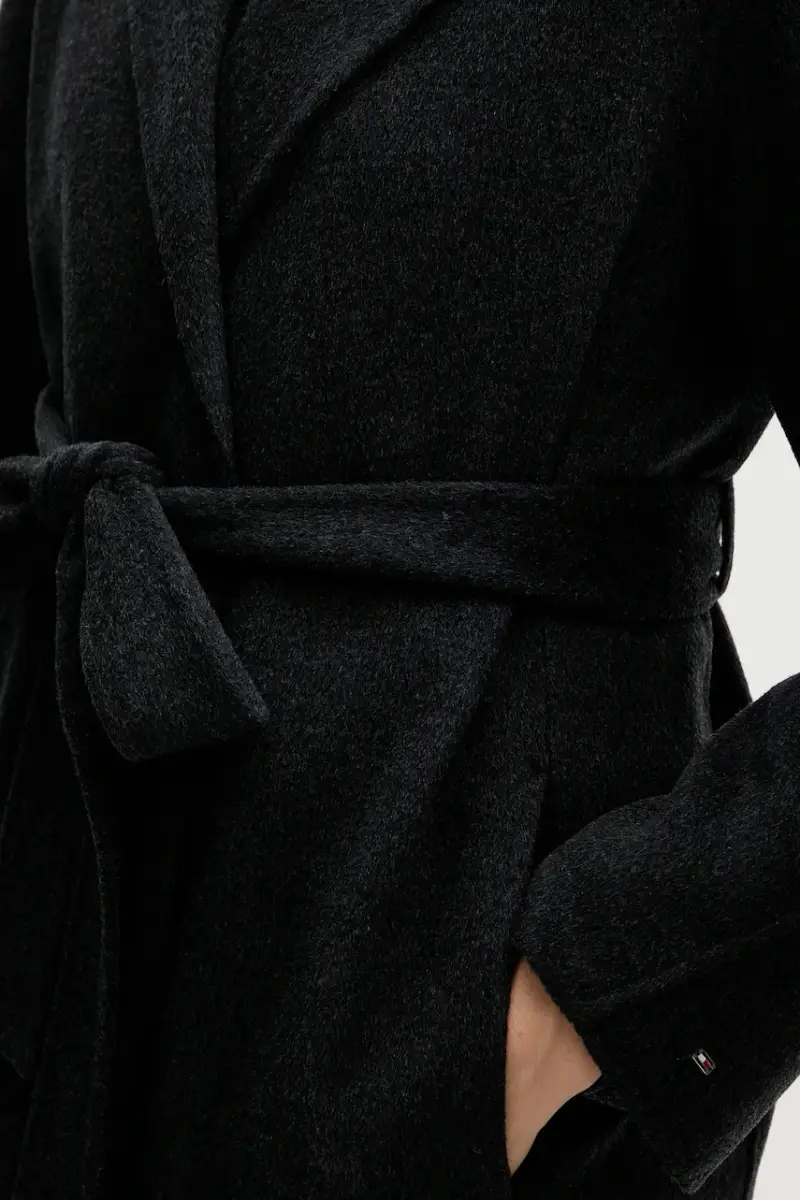 cappotto in lana colore grigio WW0WW47286 miniatura 5