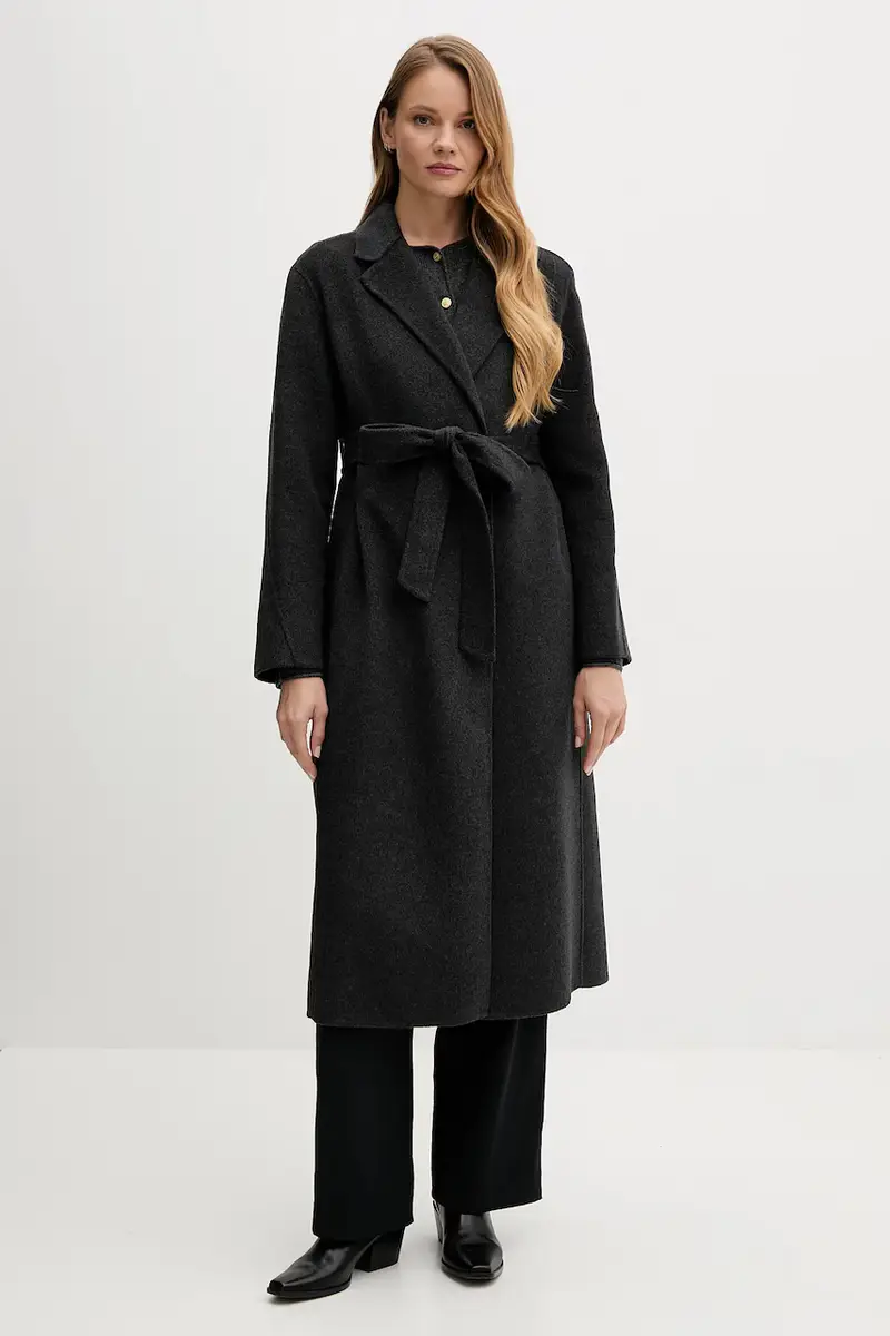 cappotto in lana colore grigio WW0WW47286