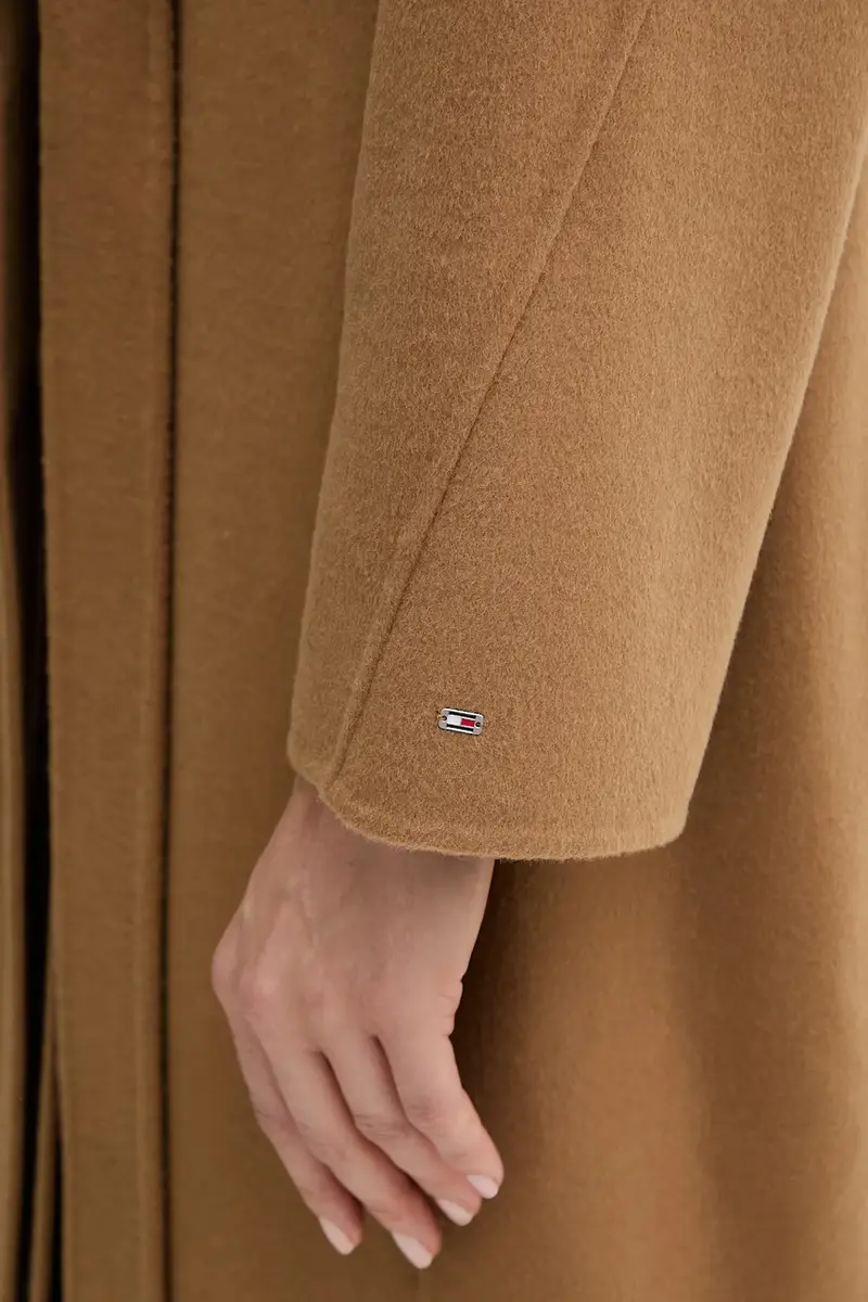 cappotto in lana colore marrone WW0WW47286 miniatura 5