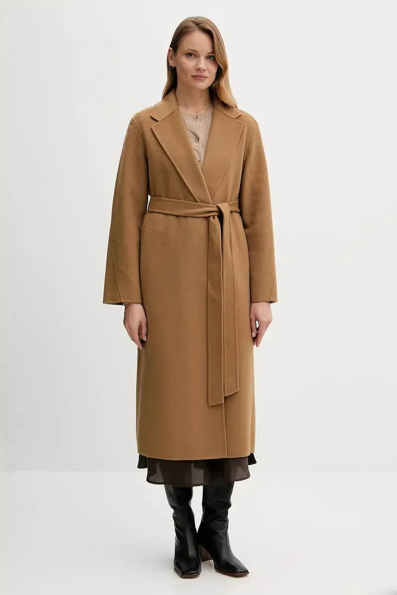 cappotto in lana colore marrone WW0WW47286