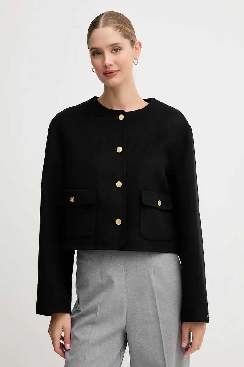 cappotto in lana colore nero WW0WW47446