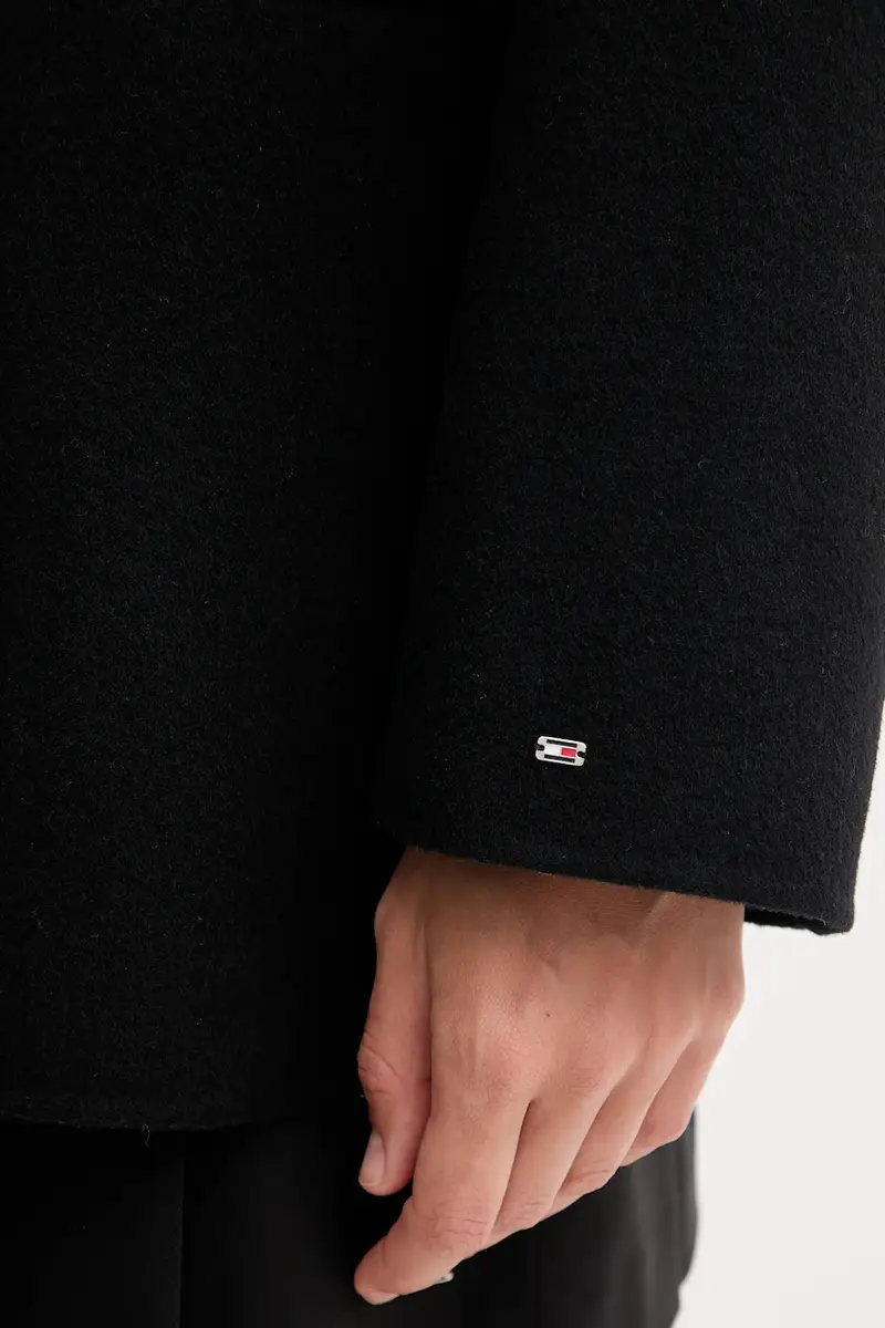 cappotto in lana colore nero WW0WW47479 miniatura 5