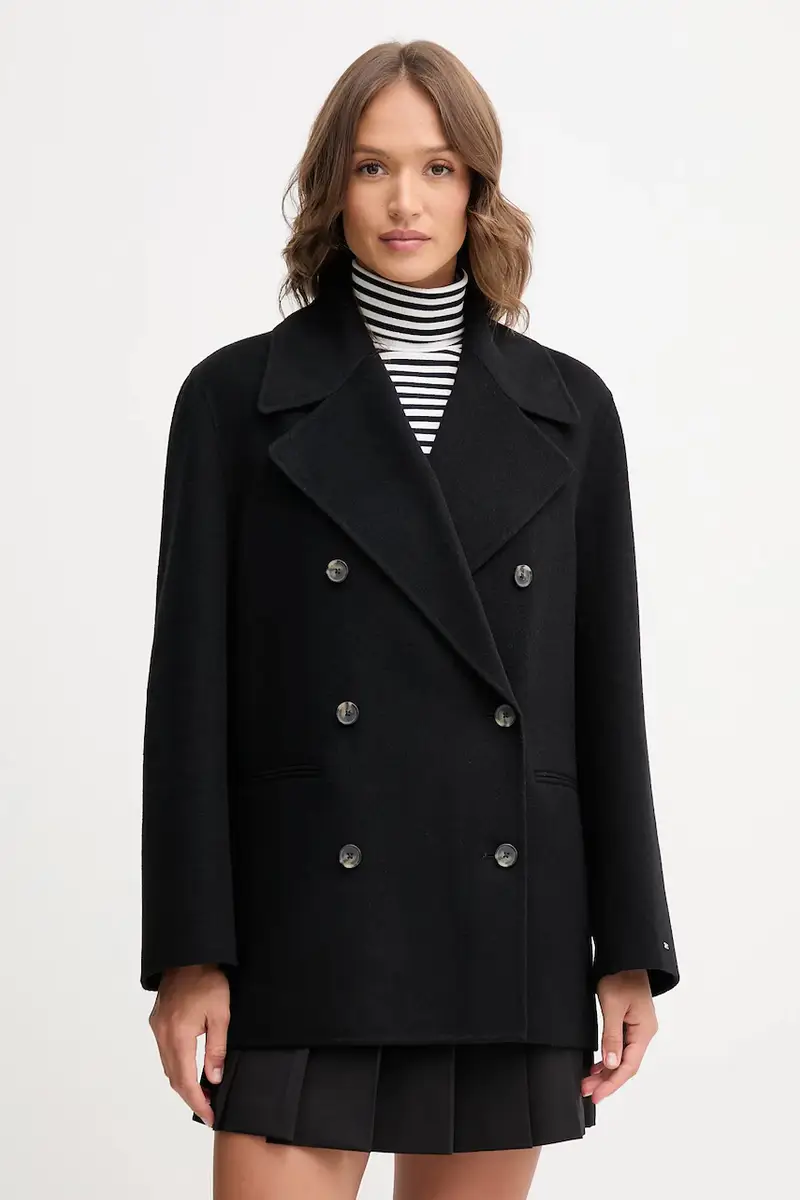 cappotto in lana colore nero WW0WW47479